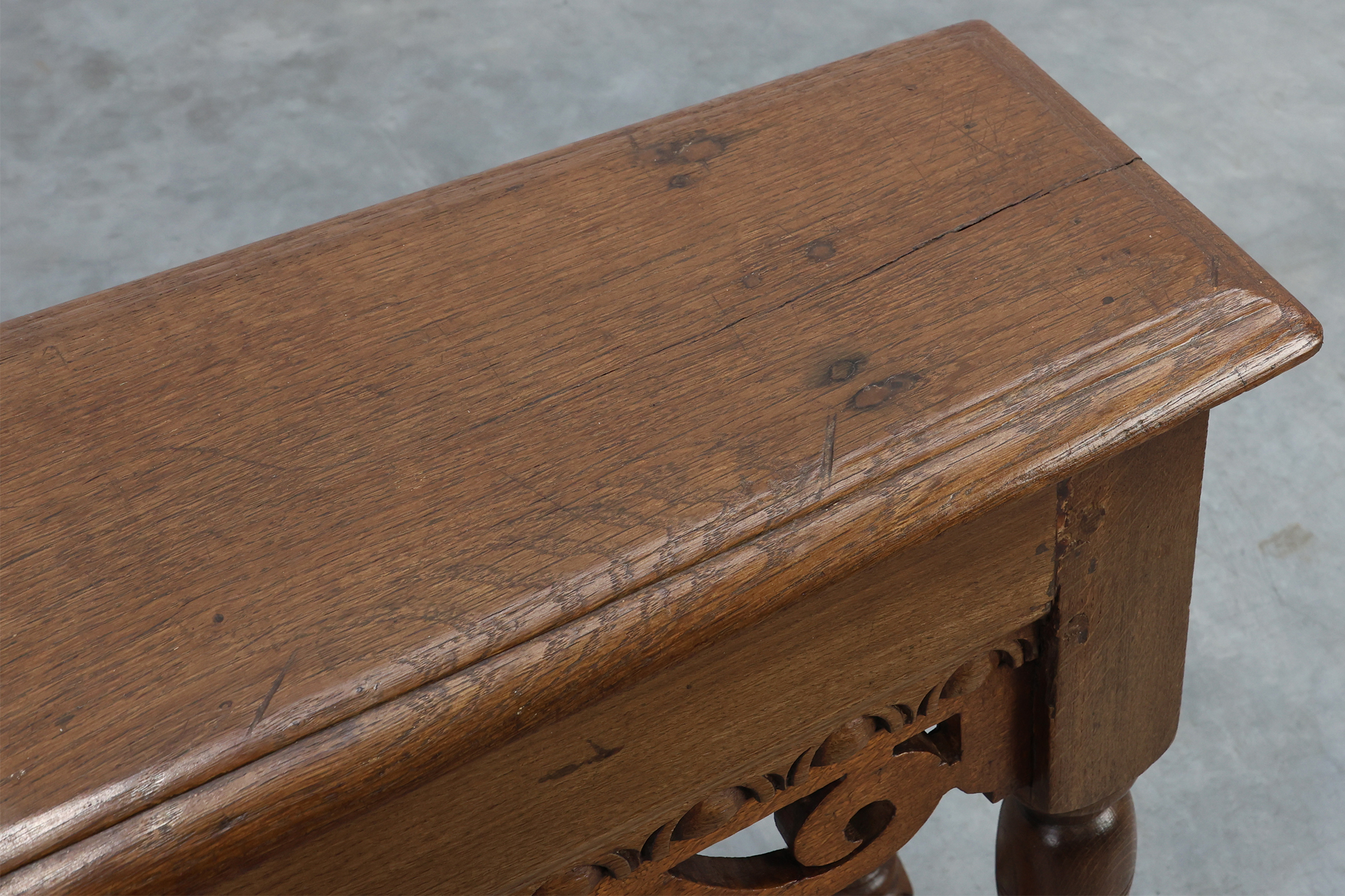 17th century Jacobean carved oak bench, UKthumbnail